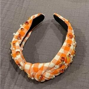 NEW High Quality Checkered Candy Corn Jeweled Beaded Headband- OS